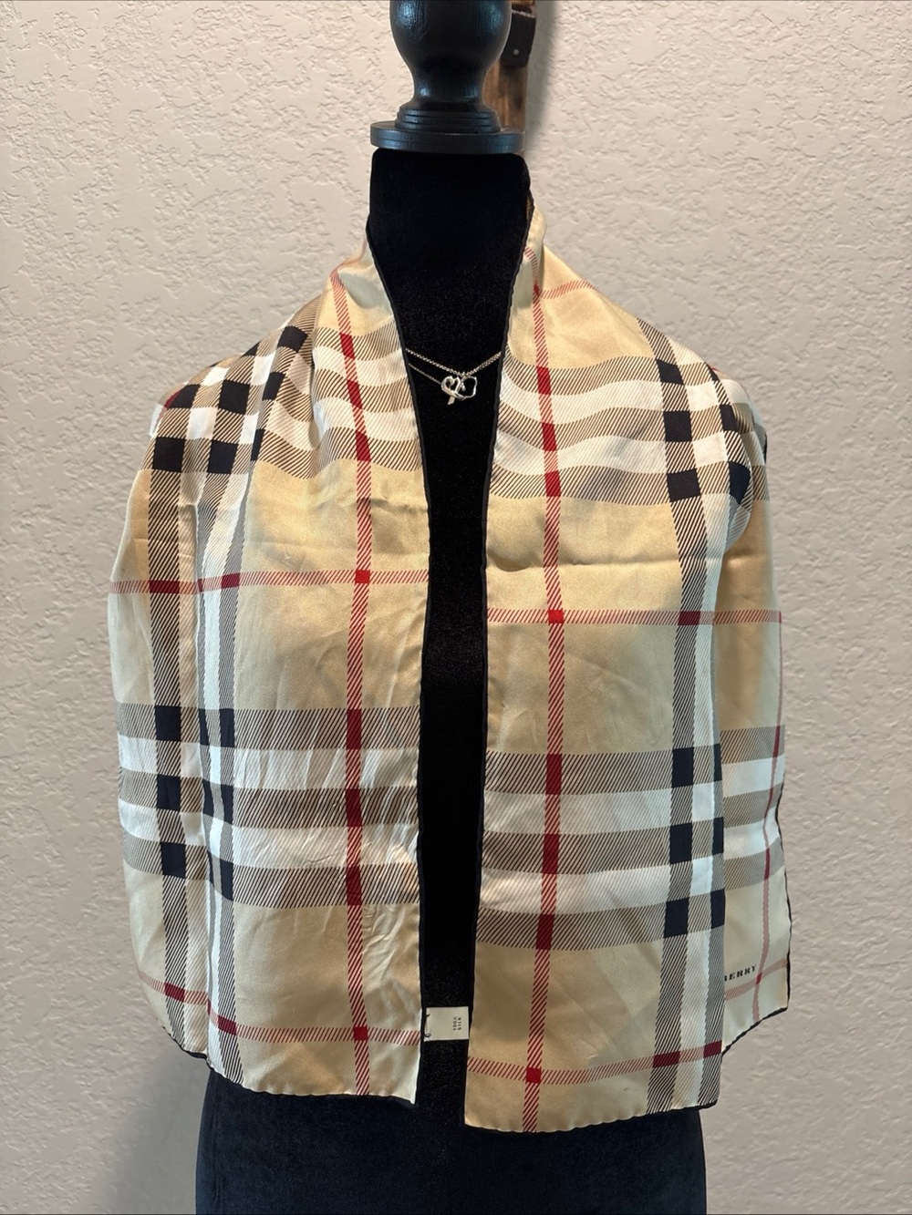 Burberry Plaid Check 100% Silk Scarf